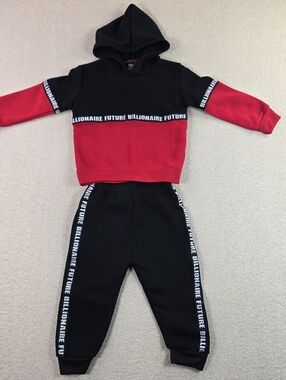 Quad Seven Future Billionaire Tracksuit Set 18M Hoodie Jogger Black Red